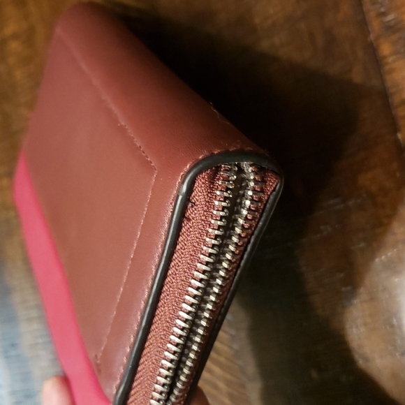 Reed Krakoff Red Colorblock Double Zipper Wallet Wristlet - Picture 5 of 6